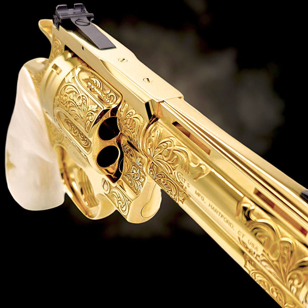 Colt Anaconda .44 Magnum | 24K Gold Plated & Scroll Engraved – Top