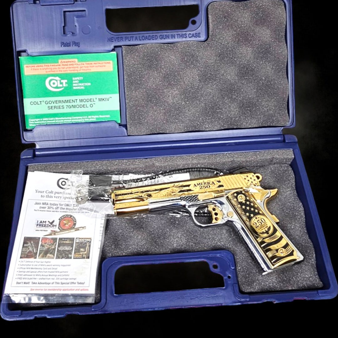 Colt 1911 .45 ACP | America 250 Anniversary | 24K Gold – Top Gun