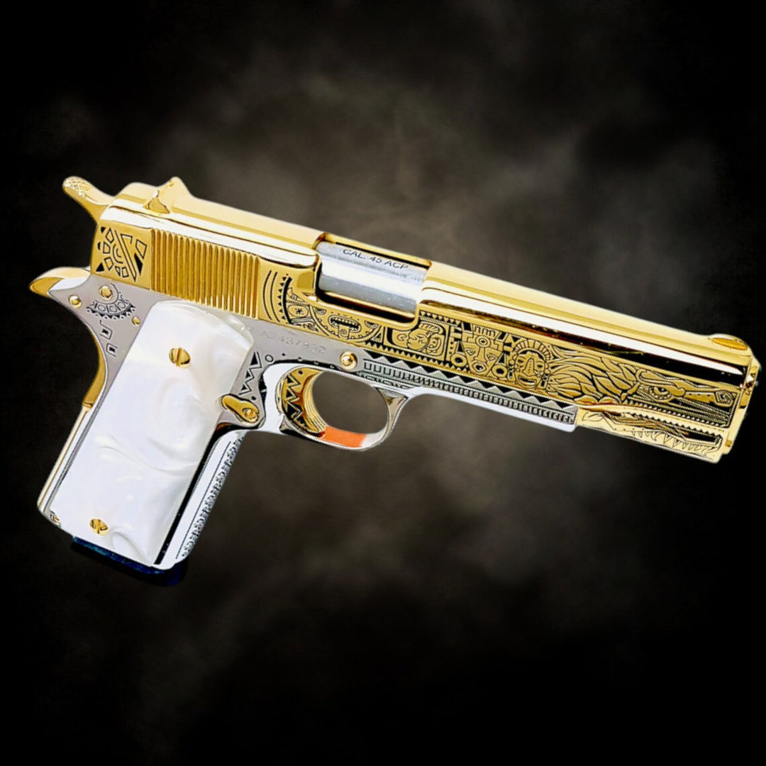 Rock Island 1911 .45 ACP | Mayan Aztec | 24K Gold Plated – Top Gun